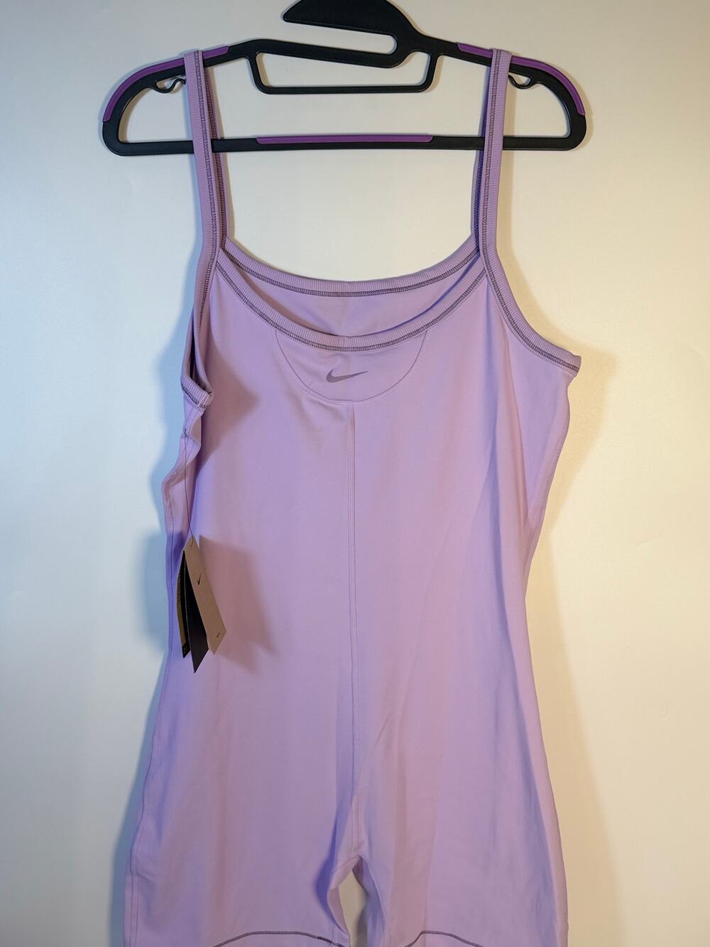 Nike One Dri-FIT Training Romper Bodysuit Lavender Women's Large NWT